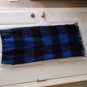 Blue Plaid Cashmilon Wrap